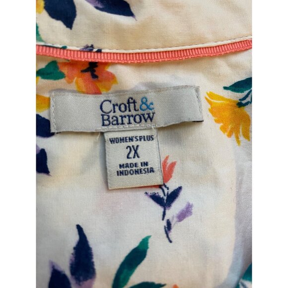 Croft & Barrow Womens Plus 2X Floral Button-Down Shirt Cottagecore Fairy Artsy - Picture 5 of 7